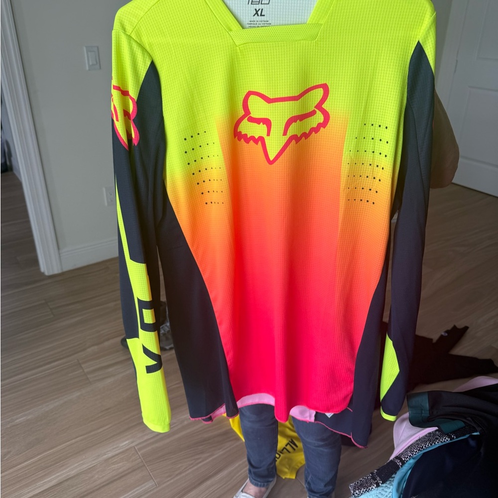 Fox Yellow and Red Performance Jersey